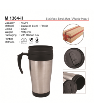 M 1364  Stainless Steel mug ( Inner plastic)