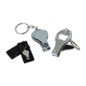 Metal keychain with Bottle Opener & Nail Clipper