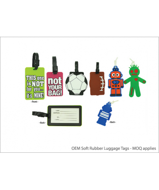 OEM Soft Rubber Luggage Tags - MOQ applies