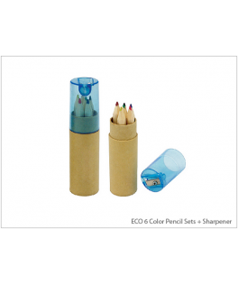 ECO 6 Color Pencil Sets + Sharpener