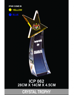 Crystal Trophy with Eco-Friendly Everlasting Direct UV Emboss Printing & Inner Laser