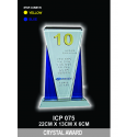 Crystal Trophy with Eco-Friendly Everlasting Direct UV Emboss Printing & Inner Laser